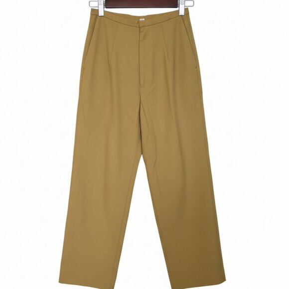 Toteme Pants - Toteme Mustard Yellow Cotton Twill High Waisted Wide Leg Pants XS